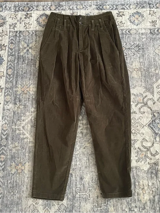 Doen Nelda Corduroy Pant Dark Green Olive Sz 4-6 Womens - Picture 15 of 16